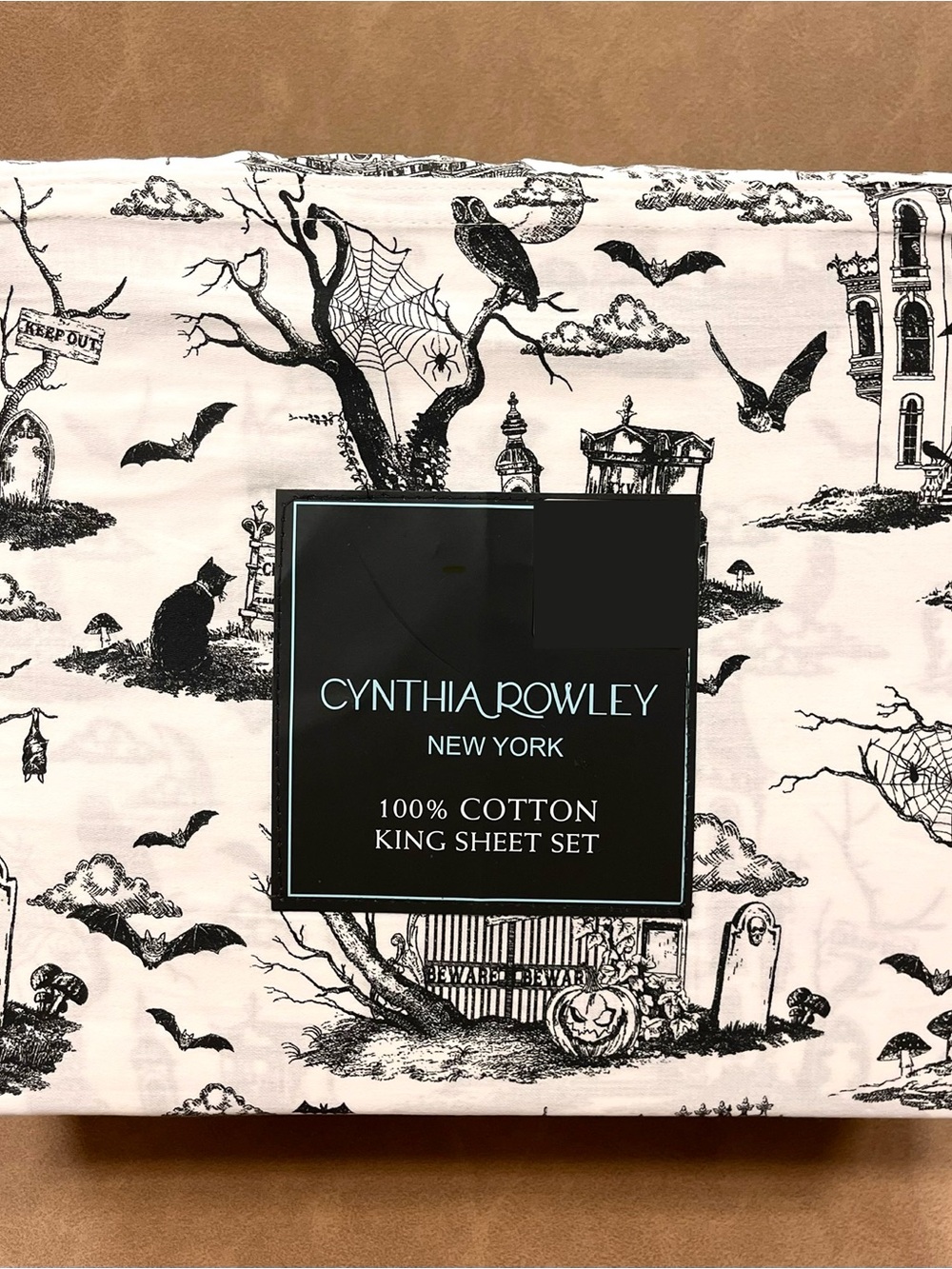 Cynthia Rowley Haunted Cemetery Halloween Cotton Sheet Set - King